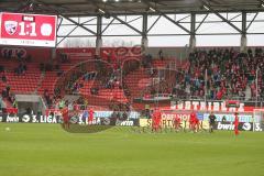 3. Liga - FC Ingolstadt 04 - FC Ingolstadt 04 - SV Meppen - Enttäuschte Spieler nach dem 1:1 Ausgleichstreffer - Foto: Stefan Bösl