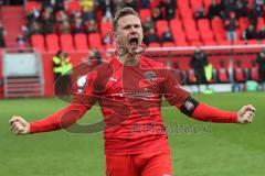 3. Fußball-Liga - Saison 2019/2020 - FC Ingolstadt 04 - 1.FC Kaiserslautern - Marcel Gaus (#19,FCI)  nach dem 2:1 Treffer durch Thomas Keller (#27,FCI)  - jubel - Foto: Jürgen Meyer