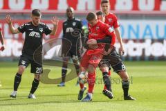 3. Fußball-Liga - Saison 2019/2020 - FC Ingolstadt 04 - KFC Uerdingen - Patrick Sussek (#37,FCI) - Tom Boere (#9 Uerdingen) - Foto: Meyer Jürgen