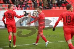 3. Liga - FC Ingolstadt 04 - FC Ingolstadt 04 - SV Meppen - Der 1:0 Führungstreffer durch Stefan Kutschke (#30,FCI)  - jubel - Dennis Eckert Ayensa (#7,FCI)  - Foto: Stefan Bösl