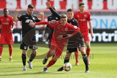 3. Fußball-Liga - Saison 2019/2020 - FC Ingolstadt 04 - KFC Uerdingen - Patrick Sussek (#37,FCI) - Tom Boere (#9 Uerdingen) - Foto: Meyer Jürgen