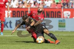 Im Bild: A. Papadopoulos (HSC) und Nico Antonitsch (#5 FC Ingolstadt)

Fussball - 3. Bundesliga - Ingolstadt - Saison 2019/2020 - FC Ingolstadt 04 - Hallescher FC - 15.09.2019 -  Foto: Ralf Lüger