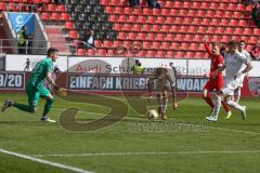 3. Fußball-Liga - Saison 2019/2020 - FC Ingolstadt 04 - Victoria Köln - Andre Weiss Torwart Köln - Björn Paulsen (#4,FCI)  - Foto: Meyer Jürgen