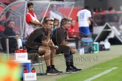 3. Liga - Fußball - FC Ingolstadt 04 - Hansa Rostock - Cheftrainer Jeff Saibene (FCI) und Co-Trainer Carsten Rump (FCI)