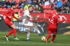 3. Fußball-Liga - Saison 2019/2020 - FC Ingolstadt 04 - Victoria Köln - Beister Maximilian (#10,FCI) - Hamza Saghiri (#35 Köln) - Foto: Meyer Jürgen