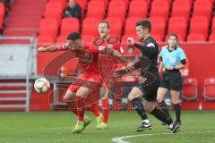 3. Fußball-Liga - Saison 2019/2020 - FC Ingolstadt 04 - FSV Zwickau - Fatih Kaya (#9,FCI)  - Nils Miatke (#28 Zwickau) - Foto: Meyer Jürgen