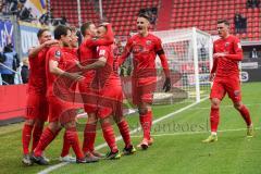 3. Liga - FC Ingolstadt 04 - Carl Zeiss Jena - Tor Jubel 1:0 Robin Krauße (23, FCI) mit Stefan Kutschke (30, FCI) Thomas Keller (27, FCI) Peter Kurzweg (16, FCI) Michael Heinloth (17, FCI)