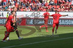 3. Fußball-Liga - Saison 2019/2020 - FC Ingolstadt 04 - Hallescher FC - Der Anschlusstreffer durch Beister Maximilian (#10,FCI) - jubel - Patrick Sussek (#37,FCI) - Foto: Meyer Jürgen