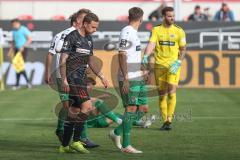 3. Fußball-Liga - Saison 2019/2020 - FC Ingolstadt 04 -  Preußen Münster - Fatih Kaya (#9,FCI)  - Oliver Schnitzler Torwart (#1 Preußen Münster) - Marcel Gaus (#19,FCI)  - Foto: Meyer Jürgen