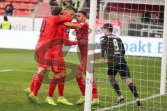 3. Liga - Fußball - FC Ingolstadt 04 - FSV Zwickau - Tor Elfmeter durch Stefan Kutschke (30, FCI) Jubel 3:1, Fatih Kaya (9, FCI) Marcel Gaus (19, FCI)