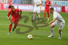 3. Fußball-Liga - Saison 2019/2020 - FC Ingolstadt 04 -  SpVgg Unterhaching - Ganiggia Ginola Elva (#14,FCI)  - Max Dombrowka (#8 Unterhaching) - Foto: Meyer Jürgen