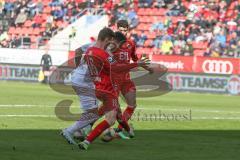 3. Fußball-Liga - Saison 2019/2020 - FC Ingolstadt 04 - Victoria Köln - Dennis Eckert Ayensa (#7,FCI)  - Carls Jonas #16 Köln - Foto: Meyer Jürgen