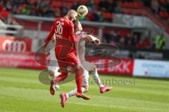 3. Fußball-Liga - Saison 2019/2020 - FC Ingolstadt 04 - Victoria Köln - Stefan Kutschke (#30,FCI)  - Dominik Lanius (#36 Köln) - Foto: Meyer Jürgen