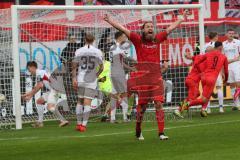 3. Fußball-Liga - Saison 2019/2020 - FC Ingolstadt 04 - 1.FC Kaiserslautern - Björn Paulsen (#4,FCI)  nach dem 2:1 Treffer durch Thomas Keller (#27,FCI)  - jubel - Foto: Jürgen Meyer