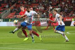 3. Liga - Fußball - FC Ingolstadt 04 - Hansa Rostock - Zweikampf Thomas Keller (27, FCI) Pascal Breier (Rostock 39)