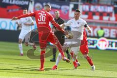 3. Fußball-Liga - Saison 2019/2020 - FC Ingolstadt 04 - Victoria Köln - Stefan Kutschke (#30,FCI)  - Dominik Lanius (#36 Köln) - Foto: Meyer Jürgen