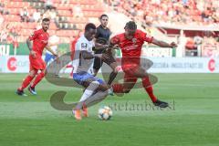 3. Liga - Fußball - FC Ingolstadt 04 - Hansa Rostock - Aaron Opoku (Rostock 19) Caniggia Ginola Elva (14, FCI)