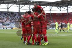 Im Bild: Tor durch Maximilian Beister (#10 FCI) - jubel mit Stefan Kutschke (#30 FCI) und Fatih Kaya (#9 FCI) Thomas Keller (#27 FCI) Peter Kurzweg (#16 FCI) Bjørn Paulsen (#4 FCI) Marcel Gaus (#19 FCI) Maximilian Wolfram (#8 FCI) Georgios Pintidis (#36 F