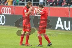 3. Fußball-Liga - Saison 2019/2020 - FC Ingolstadt 04 - Carl Zeiss Jena - Der 5:1 Führungstreffer durch Fatih Kaya (#9,FCI)  - jubel - Björn Paulsen (#4,FCI)  - Peter Kurzweg (#16,FCI)  - Foto: Meyer Jürgen