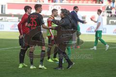 3. Fußball-Liga - Saison 2019/2020 - FC Ingolstadt 04 -  Preußen Münster - Chef-Trainer Jeff Saibene (FCI) - Filip Bilbija (#35,FCI)  - Foto: Meyer Jürgen