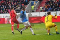 3. Liga - FC Ingolstadt 04 - Carl Zeiss Jena - Tor Jubel Dennis Eckert Ayensa (7, FCI) Justin Schau (25 Jena) Torwart Flemming Niemann (1 Jena)