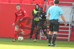 3. Fußball-Liga - Saison 2019/2020 - FC Ingolstadt 04 - KFC Uerdingen - Marcel Gaus (#19,FCI)  - Christian Kinsombi (#8 Uerdingen) - Foto: Meyer Jürgen