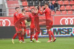 3. Liga - FC Ingolstadt 04 - Carl Zeiss Jena - Tor Jubel 2:0 durch Thomas Keller (27, FCI) Nico Antonitsch (5, FCI) Stefan Kutschke (30, FCI) Michael Heinloth (17, FCI)