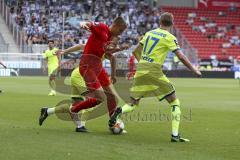 Im Bild: Filip Bilbija (#35 FCI) und Sicker Arne (#17 MSV Duisburg)

Fussball - 3. Bundesliga - Ingolstadt - Saison 2019/2020 - FC Ingolstadt 04 - MSV Duisburg - 27.07.2019 -  Foto: Ralf Lüger/rsp-sport.de