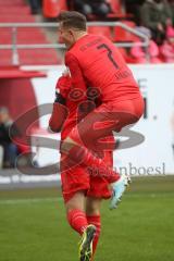 3. Liga - FC Ingolstadt 04 - FC Ingolstadt 04 - SV Meppen - Der 1:0 Führungstreffer durch Stefan Kutschke (#30,FCI)  - jubel - Dennis Eckert Ayensa (#7,FCI)  - Foto: Stefan Bösl