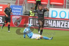 3. Fußball-Liga - Saison 2019/2020 - FC Ingolstadt 04 - Chemnitzer FC - Robin Krausse (#23,FCI)  -Campulka Tim (#14 Chemnitz) - Foto: Meyer Jürgen