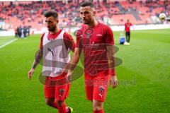 3. Liga - Fußball - FC Ingolstadt 04 - FSV Zwickau - Warmup Fatih Kaya (9, FCI) Robin Krauße (23, FCI)