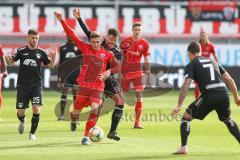 3. Fußball-Liga - Saison 2019/2020 - FC Ingolstadt 04 - KFC Uerdingen - Patrick Sussek (#37,FCI) - Tom Boere (#9 Uerdingen) - Foto: Meyer Jürgen