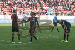 3. Fußball-Liga - Saison 2019/2020 - FC Ingolstadt 04 -  Preußen Münster - Filip Bilbija (#35,FCI)  - Ganiggia Ginola Elva (#14,FCI)  -nach dem Spiel  - Foto: Meyer Jürgen