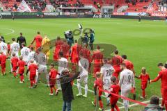 3. Liga - FC Ingolstadt 04 - FC Ingolstadt 04 - SV Meppen - Die Spieler beim Einlaufen - Foto: Stefan Bösl