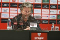 3. Fußball-Liga - Saison 2019/2020 - FC Ingolstadt 04 - Victoria Köln - Chef-Trainer Jeff Saibene (FCI) bei der Pressekonferenz - Foto: Meyer Jürgen