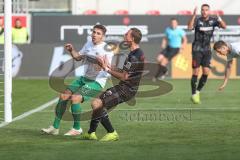 3. Fußball-Liga - Saison 2019/2020 - FC Ingolstadt 04 -  Preußen Münster - Fatih Kaya (#9,FCI)  - Oliver Schnitzler Torwart (#1 Preußen Münster) - Marcel Gaus (#19,FCI)  - Foto: Meyer Jürgen