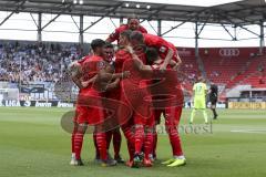 Im Bild: Tor durch Maximilian Beister (#10 FCI) - jubel mit Stefan Kutschke (#30 FCI) und Fatih Kaya (#9 FCI) Thomas Keller (#27 FCI) Peter Kurzweg (#16 FCI) Bjørn Paulsen (#4 FCI) Marcel Gaus (#19 FCI) Maximilian Wolfram (#8 FCI) Georgios Pintidis (#36 F