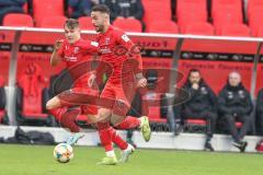 3. Fußball-Liga - Saison 2019/2020 - FC Ingolstadt 04 - Carl Zeiss Jena - Dennis Eckert Ayensa (#7,FCI)  - Fatih Kaya (#9,FCI)  - Foto: Meyer Jürgen