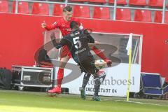 3. Fußball-Liga - Saison 2019/2020 - FC Ingolstadt 04 - KFC Uerdingen - Stefan Kutschke (#30,FCI)  - Assani Lukimya (#5 Uerdingen) - Foto: Meyer Jürgen