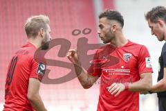 Im Bild: Maximilian Beister (#10 FCI) und Fatih Kaya (#9 FCI) im Dialog

Fussball - 3. Bundesliga - Ingolstadt - Saison 2019/2020 - FC Ingolstadt 04 - MSV Duisburg - 27.07.2019 -  Foto: Ralf Lüger/rsp-sport.de