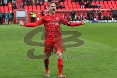 3. Fußball-Liga - Saison 2019/2020 - FC Ingolstadt 04 - 1.FC Kaiserslautern - Marcel Gaus (#19,FCI)  nach dem 2:1 Treffer durch Thomas Keller (#27,FCI)  - jubel - Foto: Jürgen Meyer