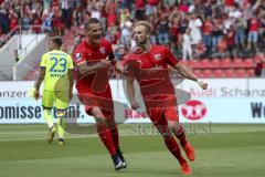 Im Bild: Tor durch Maximilian Beister (#10 FCI) - jubel mit Stefan Kutschke (#30 FCI)

Fussball - 3. Bundesliga - Ingolstadt - Saison 2019/2020 - FC Ingolstadt 04 - MSV Duisburg - 27.07.2019 -  Foto: Ralf Lüger/rsp-sport.de