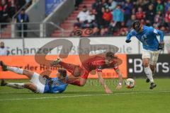 3. Liga - FC Ingolstadt 04 - Carl Zeiss Jena - Dennis Eckert Ayensa (7, FCI) Manuel Maranda (30 Jena) Justin Schau (25 Jena) Foul