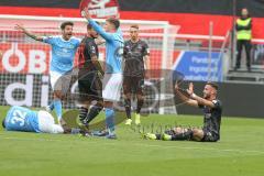 3. Fußball-Liga - Saison 2019/2020 - FC Ingolstadt 04 - Chemnitzer FC - Fatih Kaya (#9,FCI)  - Robin Krausse (#23,FCI)  - Foto: Meyer Jürgen