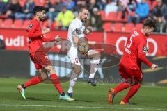 3. Fußball-Liga - Saison 2019/2020 - FC Ingolstadt 04 - Victoria Köln - Beister Maximilian (#10,FCI) - Hamza Saghiri (#35 Köln) - Foto: Meyer Jürgen