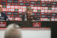 3. Fußball-Liga - Saison 2019/2020 - FC Ingolstadt 04 -  Preußen Münster - Chef-Trainer Jeff Saibene (FCI) bei der Pressekonferenz - Foto: Meyer Jürgen