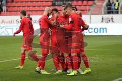 3. Liga - Fußball - FC Ingolstadt 04 - FSV Zwickau - Elfmeter Tor Jubel Stefan Kutschke (30, FCI) Nico Antonitsch (5, FCI) Fatih Kaya (9, FCI) Tobias Schröck (21, FCI)