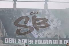3. Fußball-Liga - Saison 2019/2020 - FC Ingolstadt 04 -  Preußen Münster - Fans - rauch - bombe - Bengalo - Foto: Meyer Jürgen