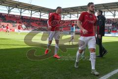 3. Fußball-Liga - Saison 2019/2020 - FC Ingolstadt 04 - Victoria Köln -Die Spieler machen sich warm -  Michael Heinloth (#17,FCI)  - Stefan Kutschke (#30,FCI)  - Foto: Meyer Jürgen