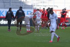 3. Fußball-Liga - Saison 2019/2020 - FC Ingolstadt 04 - Victoria Köln - Enttäuschte Gesichter nach dem Spiel - Stefan Kutschke (#30,FCI)  - Robin Krausse (#23,FCI)  - Foto: Meyer Jürgen